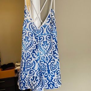SABO Skirt Romper Blue Beach Coverup Size L